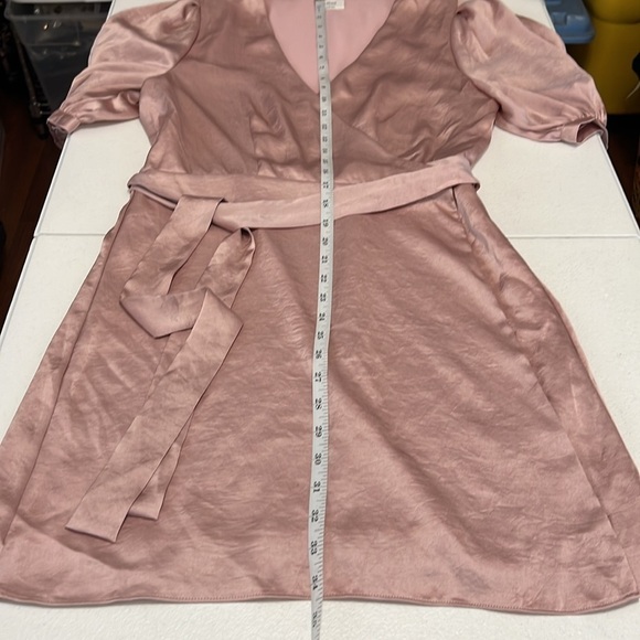 Wilfred Aritzia Lune Wrap Dress in Mauve Mousse Pink Sz Large - Picture 8 of 12